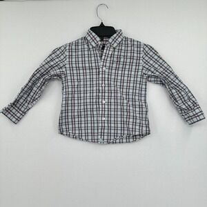 UNTUCKit Rocco Shirt‎ Kids Boys Size 4-5 Blue Pink Plaid Button Down Regular Fit